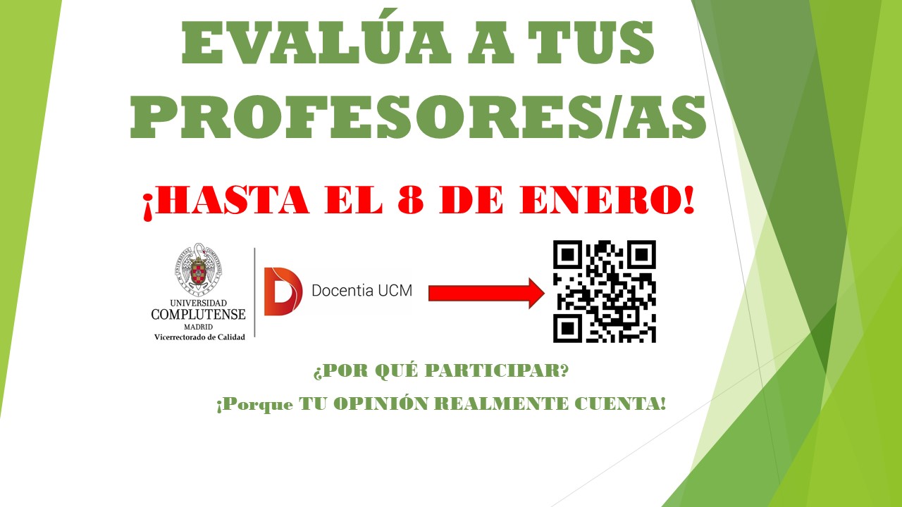 Evalúa a tus profesores/as hasta el 8 de enero (inclusive)